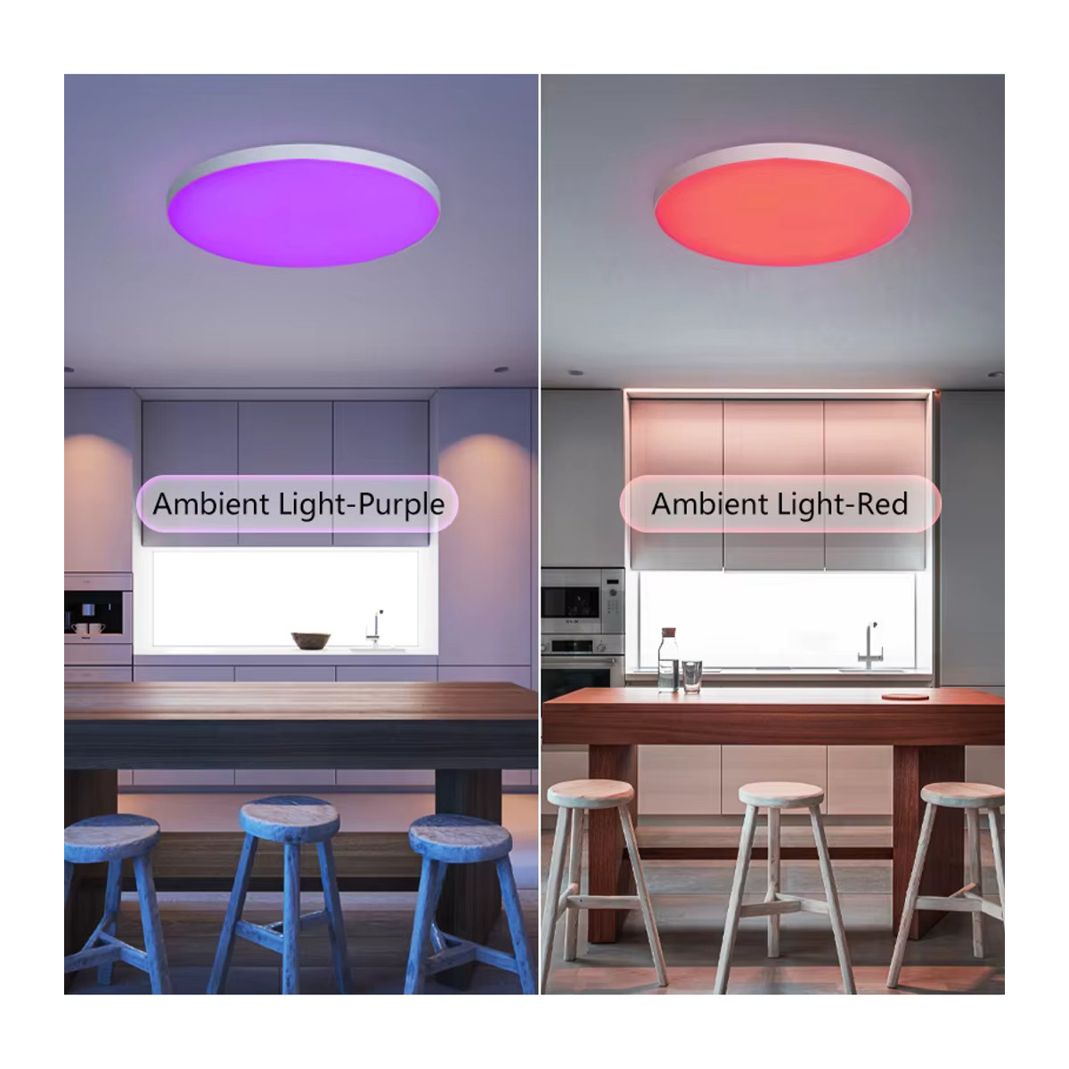MARPOU Smart LED Deckenlampe RGB mit App und Fernbedienung, 36W, Bunt, Minimalistisches Design für Wohnzimmer und Schlafzimmer - Bild 5