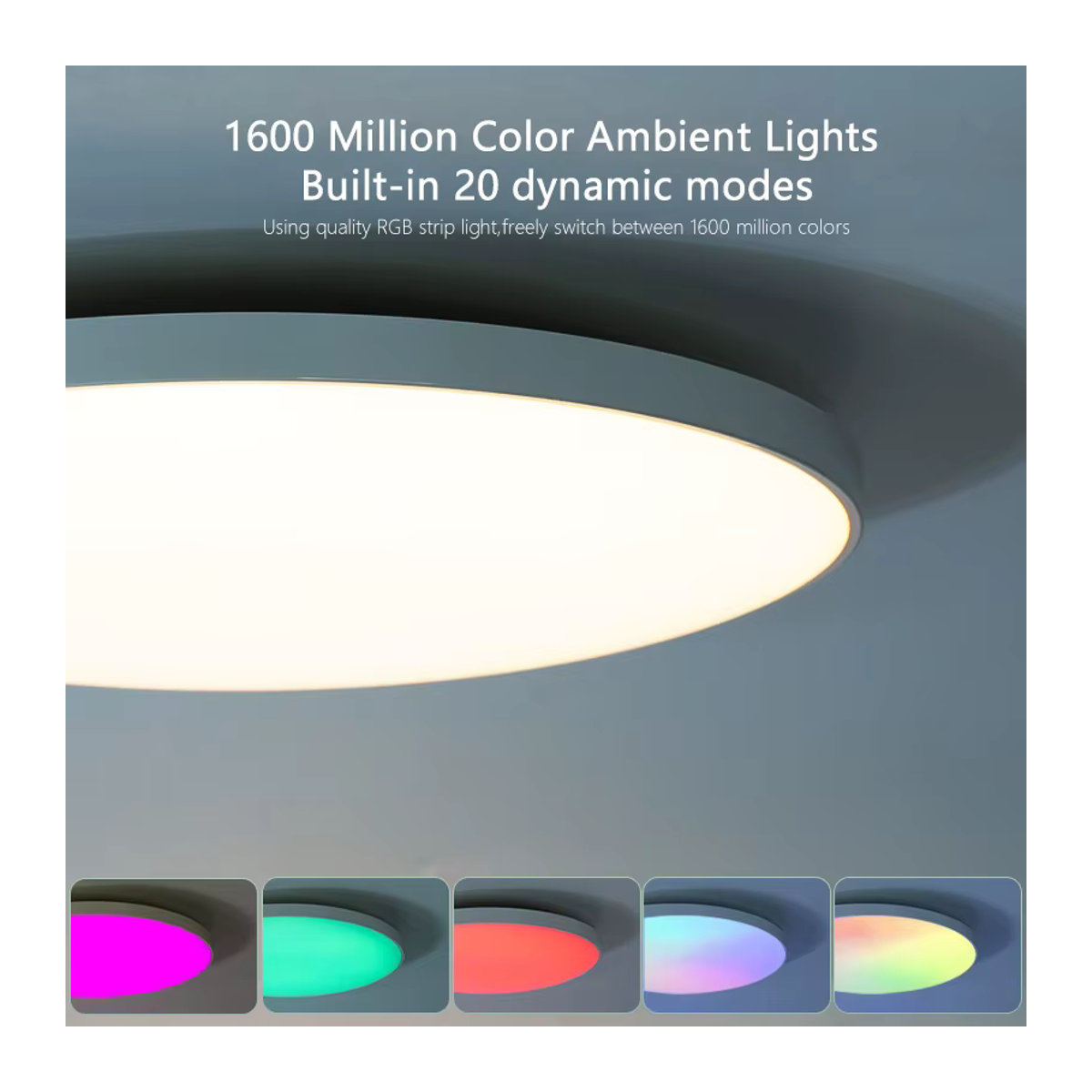 MARPOU Smart LED Deckenleuchte mit Tuya APP Steuerung und Fernbedienung, RGB Dimmbares Rundes Licht in Bunt für Wohnzimmer und Schlafzimmer - Bild 4