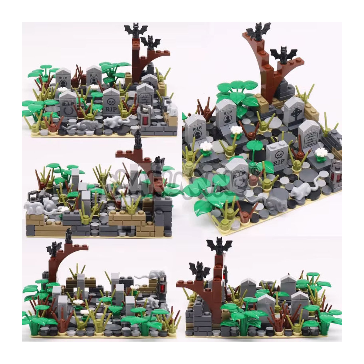 MARUMINE Halloween Bausteine-Set mit Friedhof- und Grabstein-Elementen, 99 bis 265 Teile, mehrfarbig - Bild 5