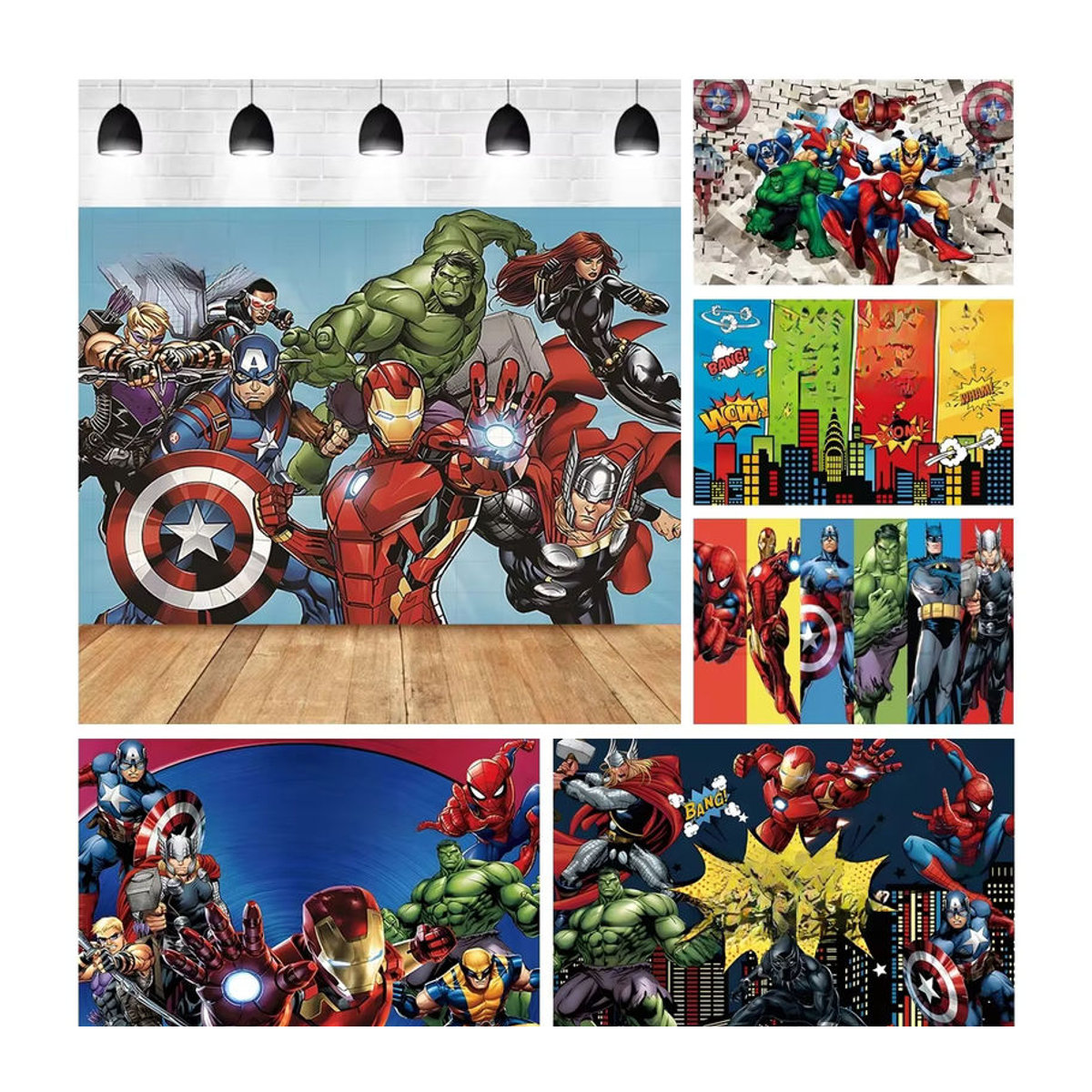 Marvel Avengers Superhelden Wanddekoration als individuelles Banner für Kindergeburtstage, mehrfarbig - Bild 3
