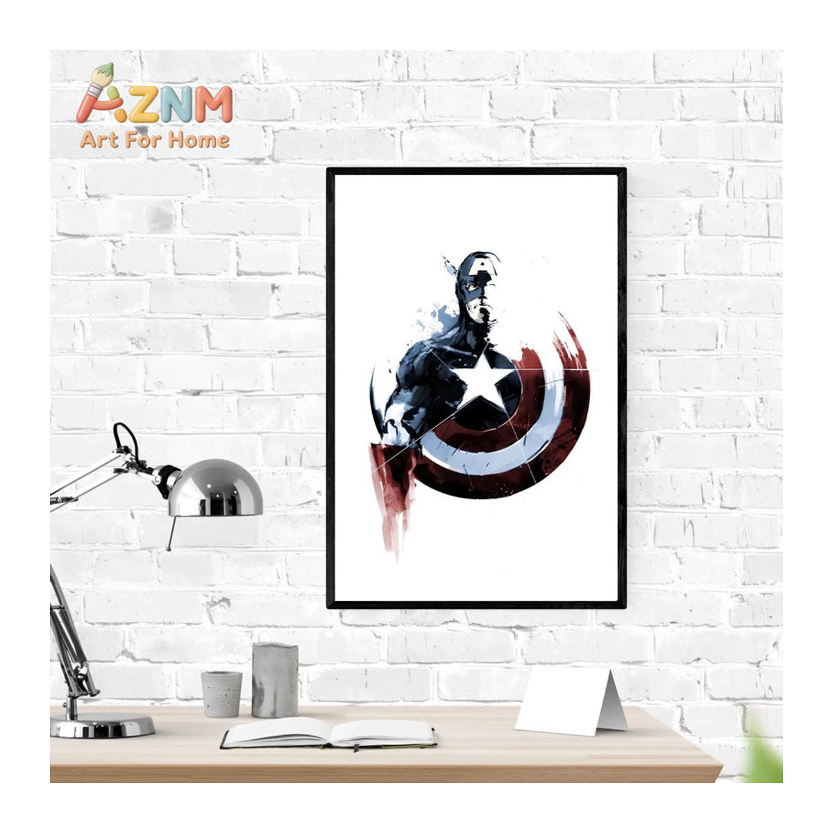 Marvel Avengers und Captain America Vintage Poster als Superhelden Wandkunst aus weißem Papier im Hochformat - Bild 2