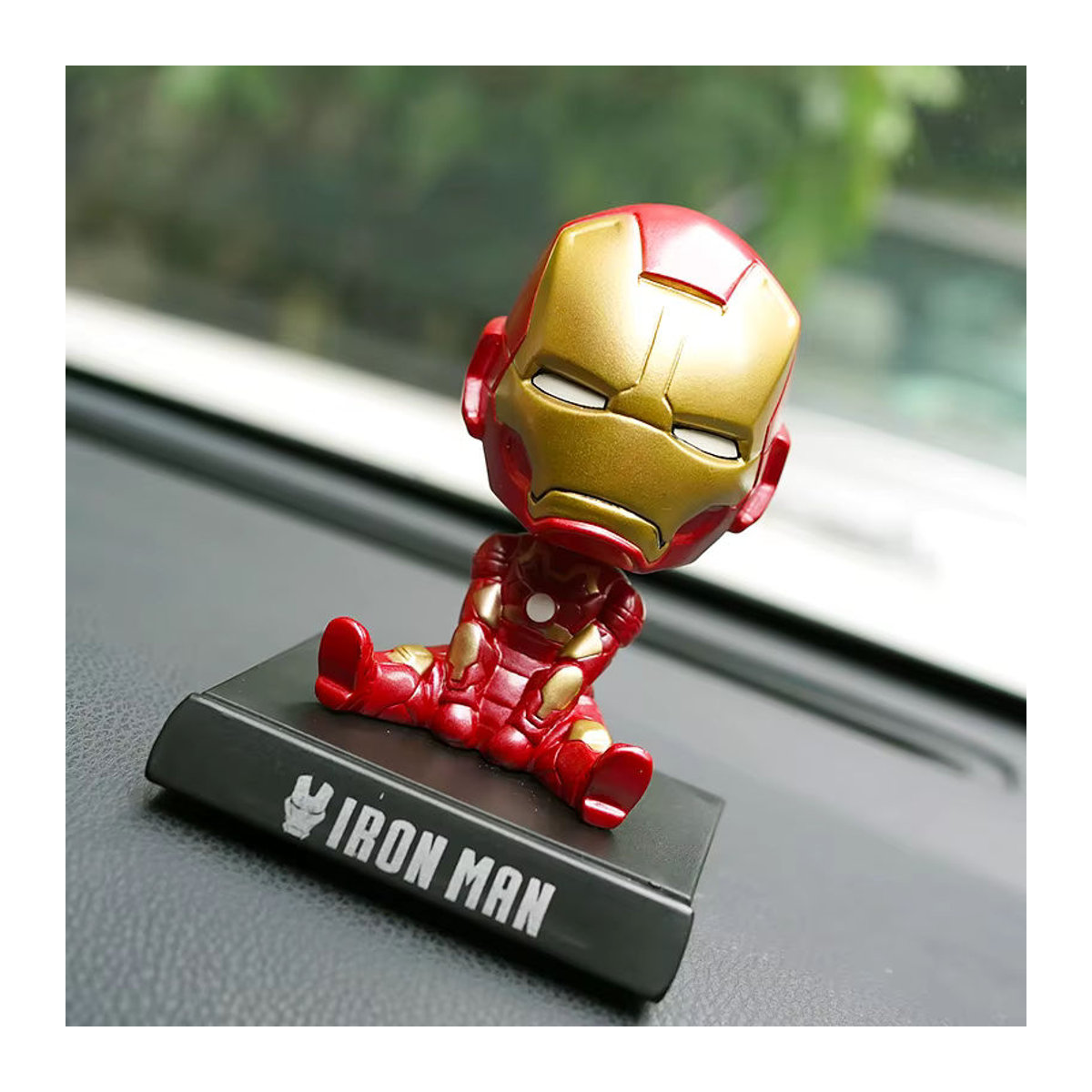Marvel Iron Man Bobblehead Auto-Figur in Rot, 11 cm Tischdekoration aus Kunststoff für Kinder - Bild 2