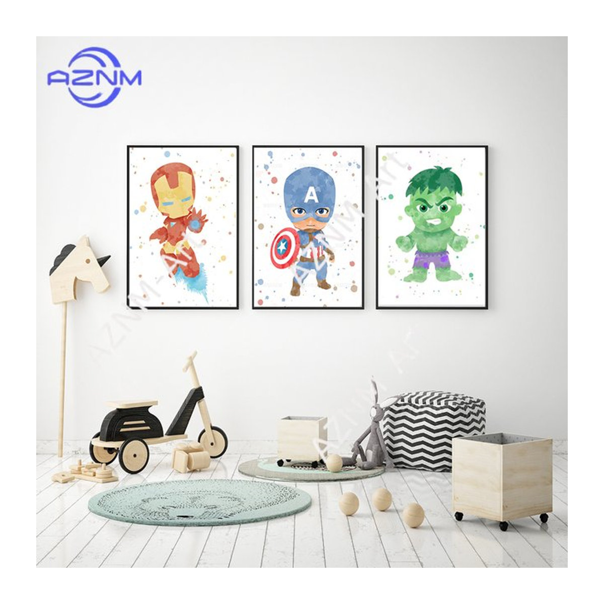 Marvel Iron Man und Spider-Man Superhelden Leinwanddruck als dekoratives Wandbild für dein Kinderzimmer in Mehrfarbig - Bild 1