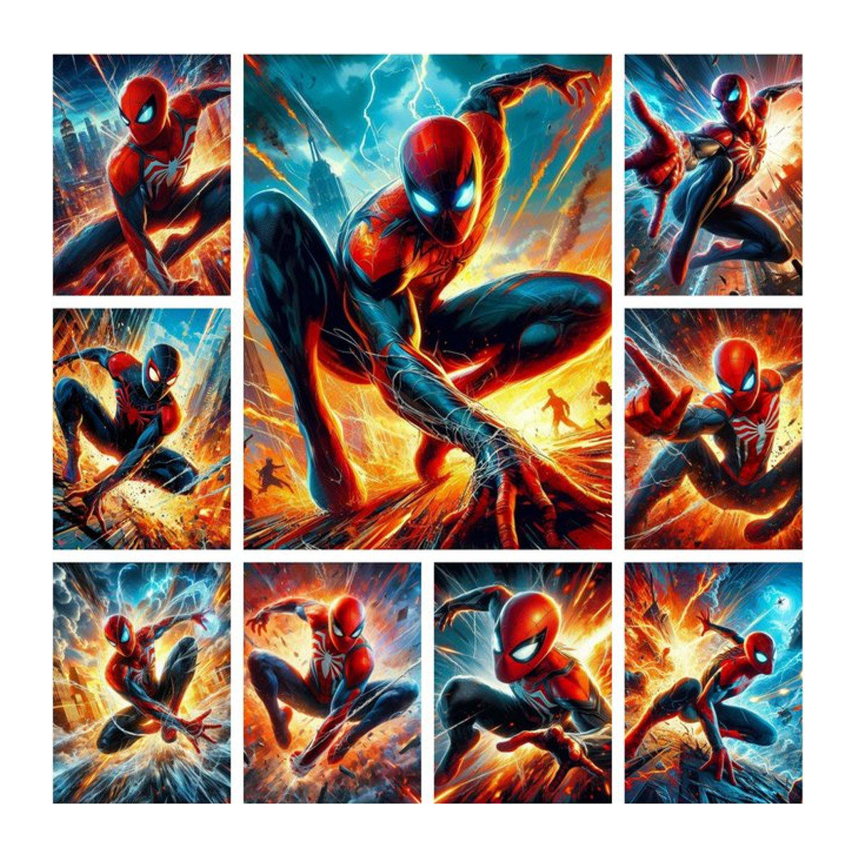 Marvel Spider Man 5D DIY Diamant Malerei Mosaik Set als Kunst Kreuzstich Stickerei für Kinder, mehrfarbig, B/H: 40 x 30 cm - Bild 1