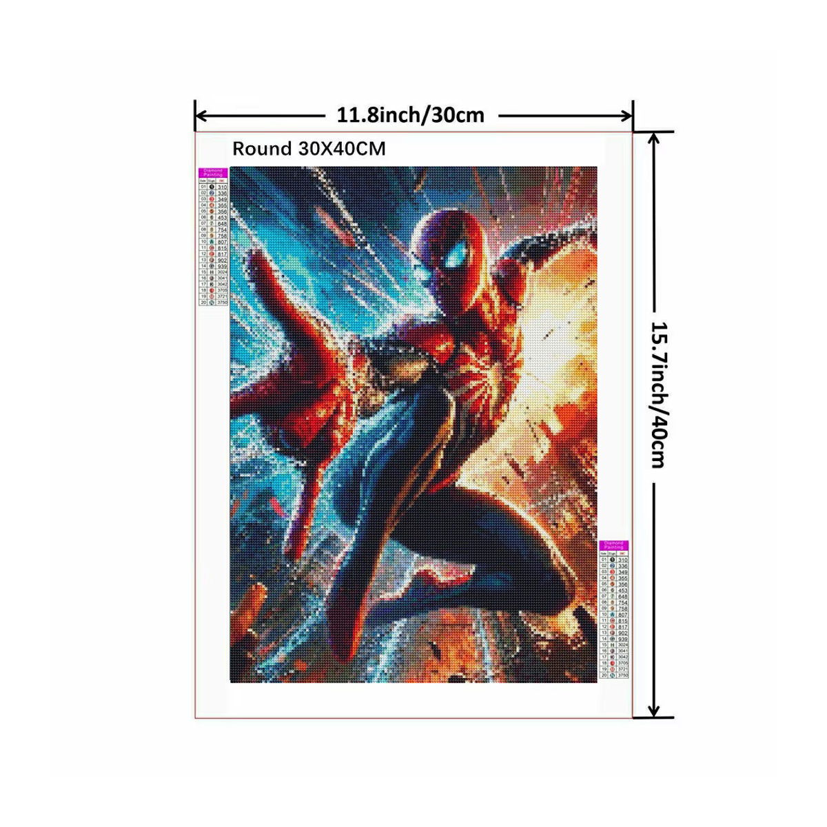 Marvel Spider Man 5D DIY Diamant Malerei Mosaik Set als Kunst Kreuzstich Stickerei für Kinder, mehrfarbig, B/H: 40 x 30 cm - Bild 2