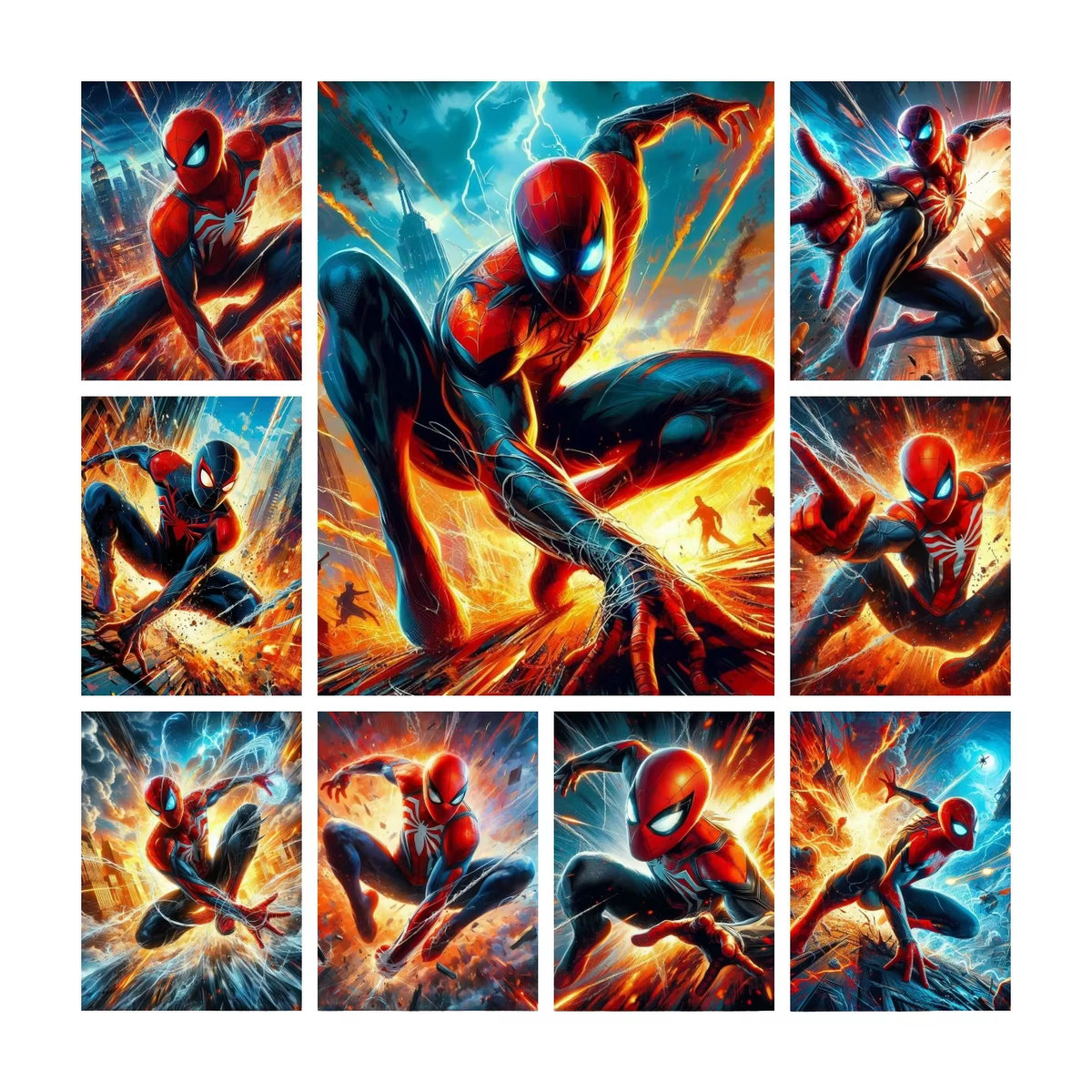 Marvel Spider Man 5D DIY Diamant Malerei Mosaik Set als Kunst Kreuzstich Stickerei für Kinder, mehrfarbig, B/H: 40 x 30 cm - Bild 4