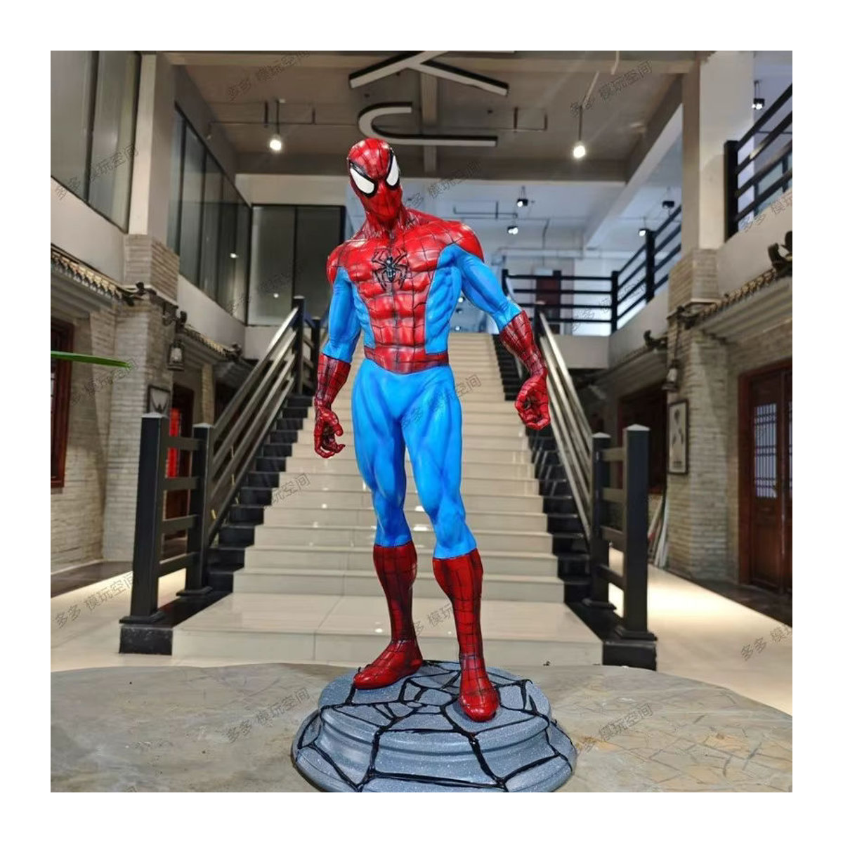 Marvel Spider Man Figur 1/3 Ganzkörperporträt aus Kunstharz, mehrfarbig, Höhe: 50 cm - Bild 2