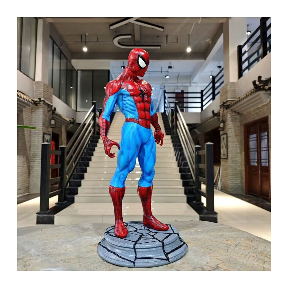 Marvel Spider Man Figur 1/3 Ganzkörperporträt aus Kunstharz, mehrfarbig, Höhe: 50 cm - Bild 3