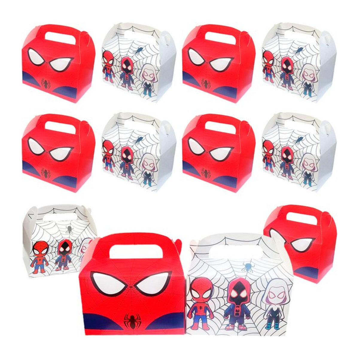 Marvel Spider-Man Party-Geschenkboxen aus Papier in Rot für Kindergeburtstage, 4 bis 12 Stück Packung - Bild 1