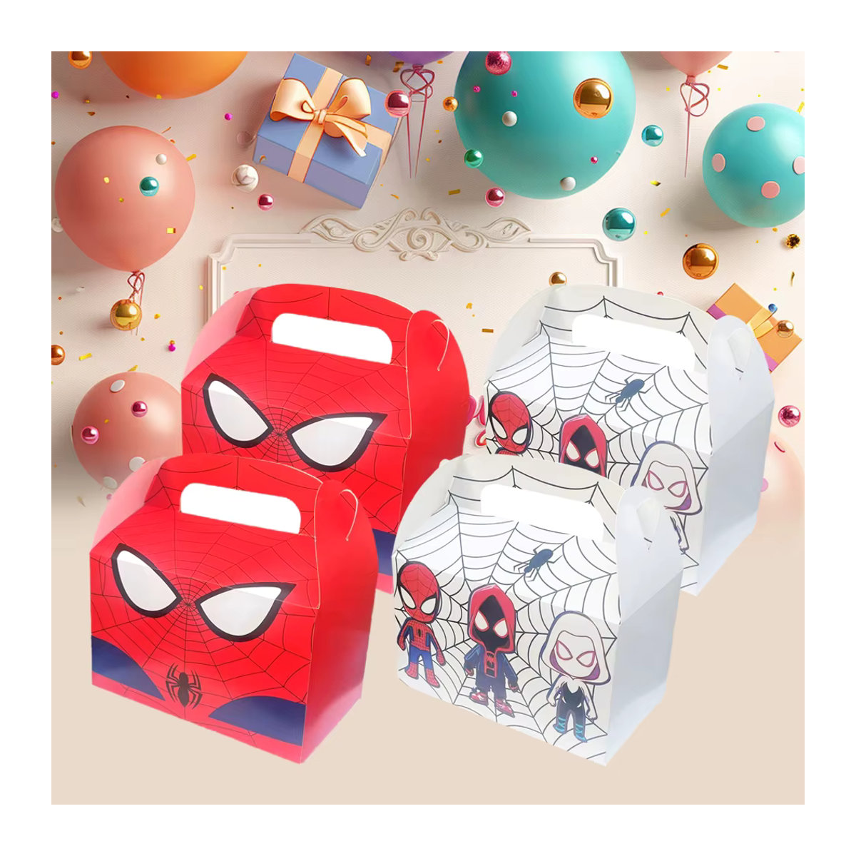 Marvel Spider-Man Party-Geschenkboxen aus Papier in Rot für Kindergeburtstage, 4 bis 12 Stück Packung - Bild 2