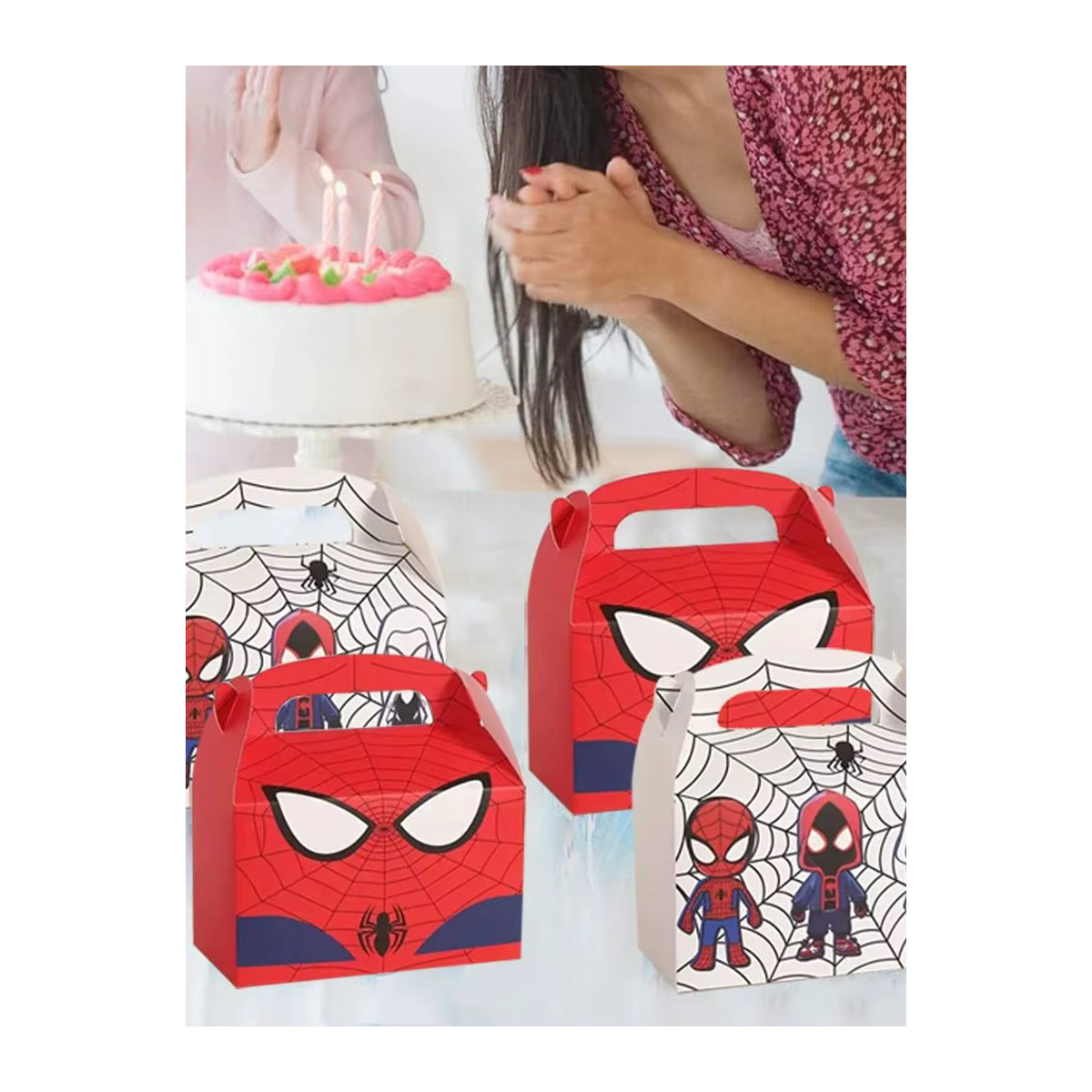 Marvel Spider-Man Party-Geschenkboxen aus Papier in Rot für Kindergeburtstage, 4 bis 12 Stück Packung - Bild 4