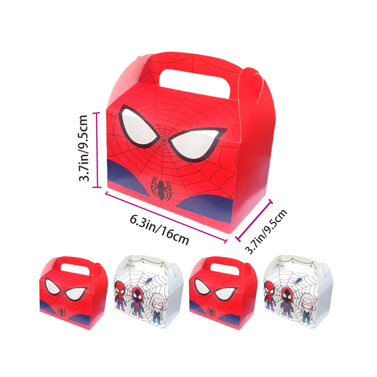 Marvel Spider-Man Party-Geschenkboxen aus Papier in Rot für Kindergeburtstage, 4 bis 12 Stück Packung - Bild 6