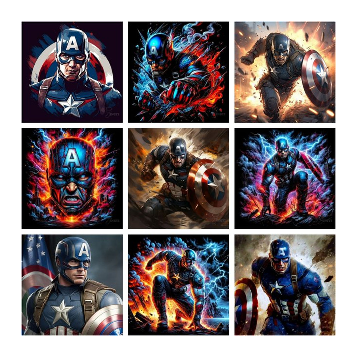 Marvel Universe Captain America 5D DIY Diamant-Stickerei Set von Hot Toys in Mehrfarbig - Bild 1