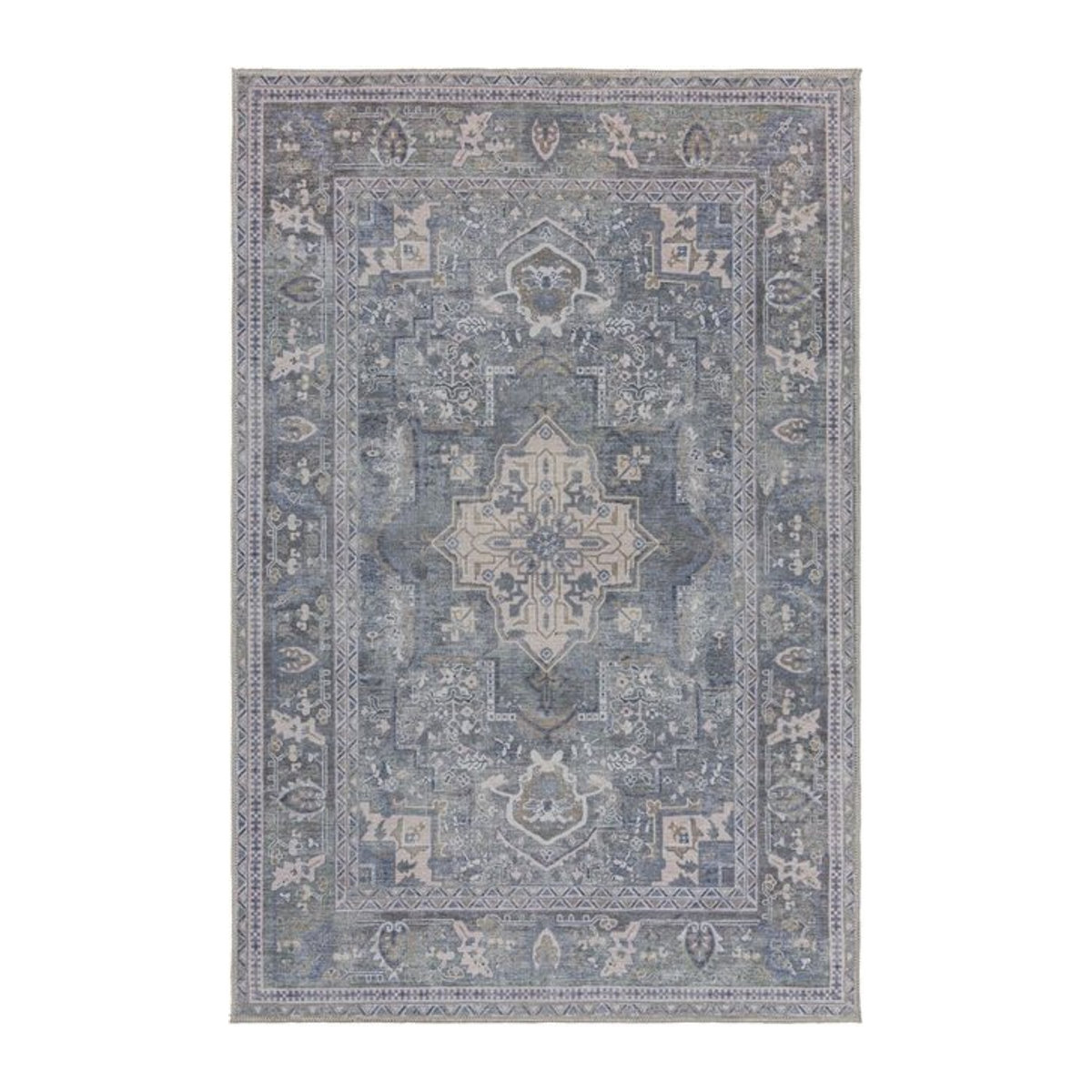 Maschinenwaschbarer Traditioneller Vintage-Teppich Hald von Kadima Design in Blau, B/T: 120 x 170 cm - Bild 1