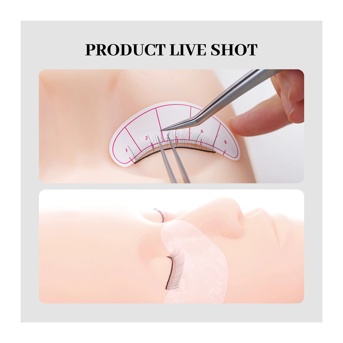 MASSA Übungskopf aus Gummi in Beige für Make-up Training und Wimpernverlängerung - Bild 2