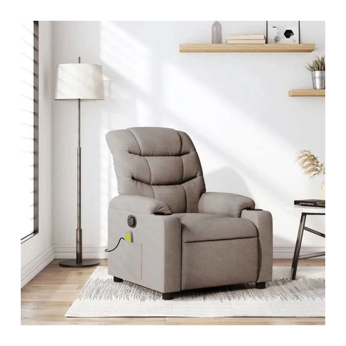 Massagesessel Fernsehsessel von vidaxl in Taupe meliert aus Polyester-Stoff - Bild 1