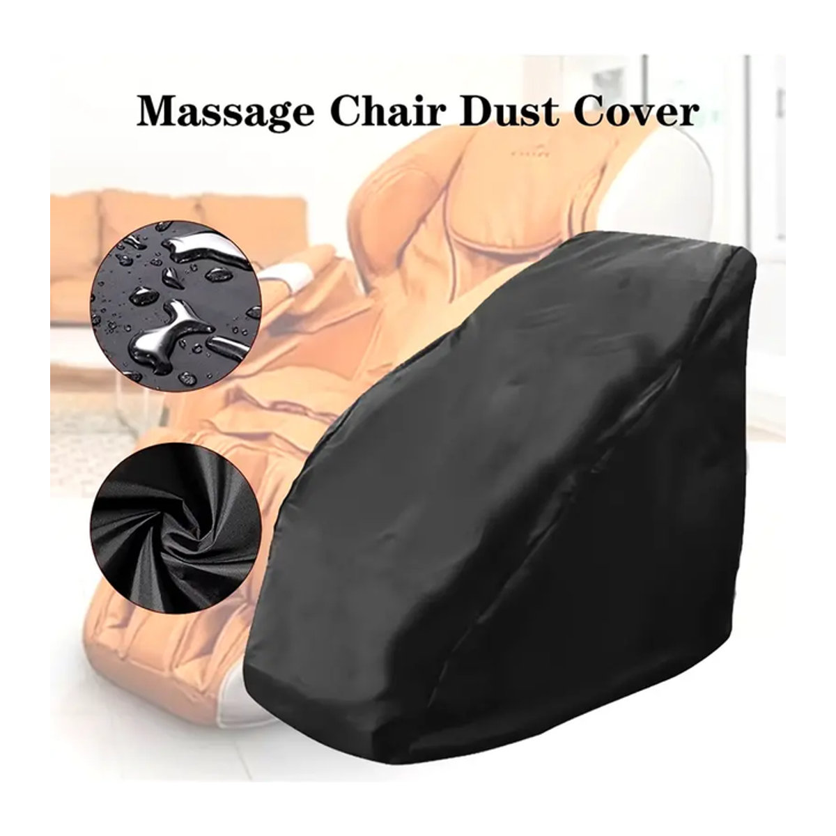 Massagesesselbezug aus schwarzem Polyester in 210D-Oxford-Stoff mit Stretch-Verschluss und UV-Schutz - Bild 1
