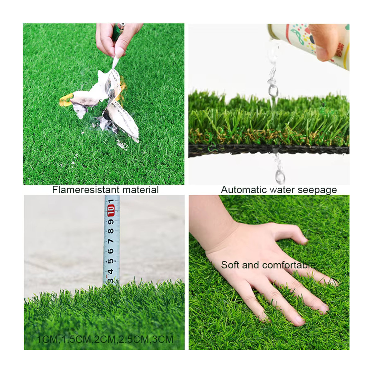 Maßgefertigte Kunstrasen Grasmatte in Grün für Outdoor, Hundegarten und Heim-Deko, 1 m² - Bild 4