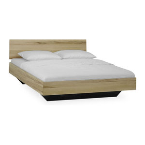 Massivholzbett Cloud aus Buche in Eiche Natur im skandinavischen Design B/T/H: 180 x 180 x 200 cm