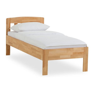 Massivholzbett Jasmine aus Buche in Natur im skandinavischen Design, B/H: 90 x 190 cm