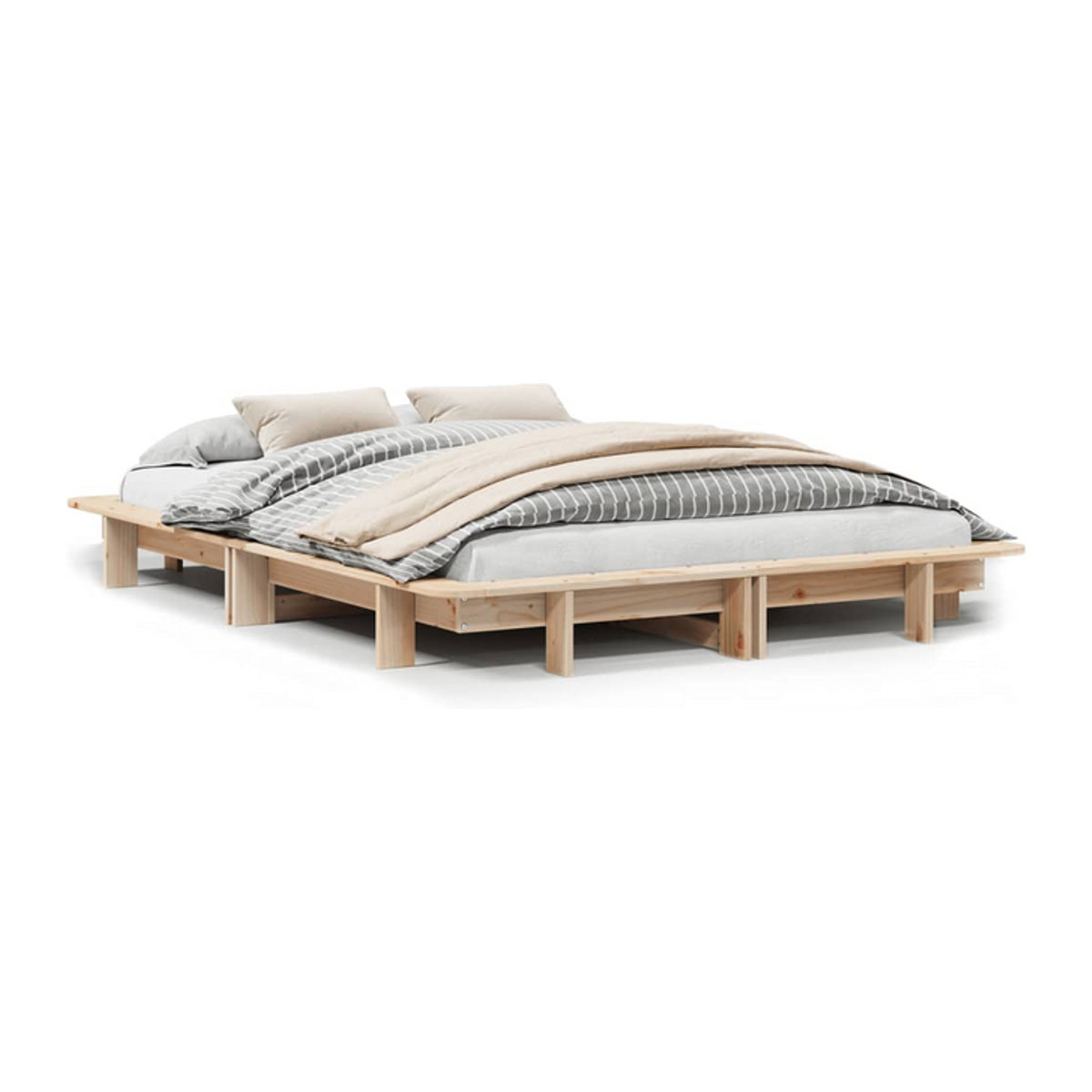 Massivholzbett vidaxl aus Kiefer in Braun, B/T/H: 120 x 190 cm - Bild 1