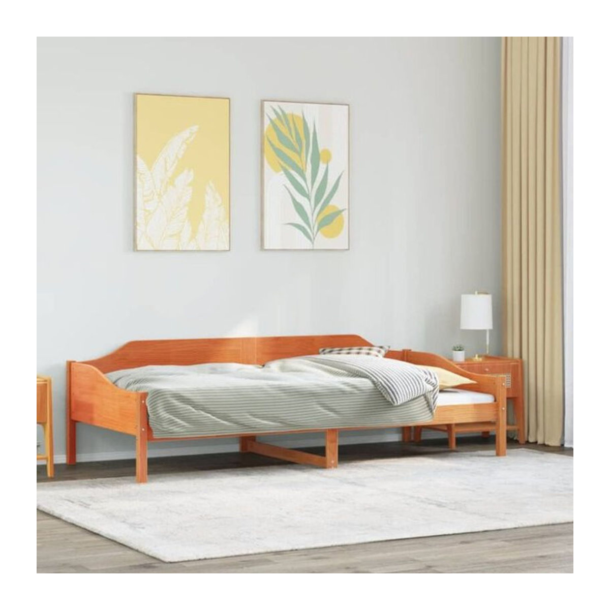Massivholzbett Vidaxl aus Kiefer in Braun, B/T/H: 90 x 200 cm - Bild 1