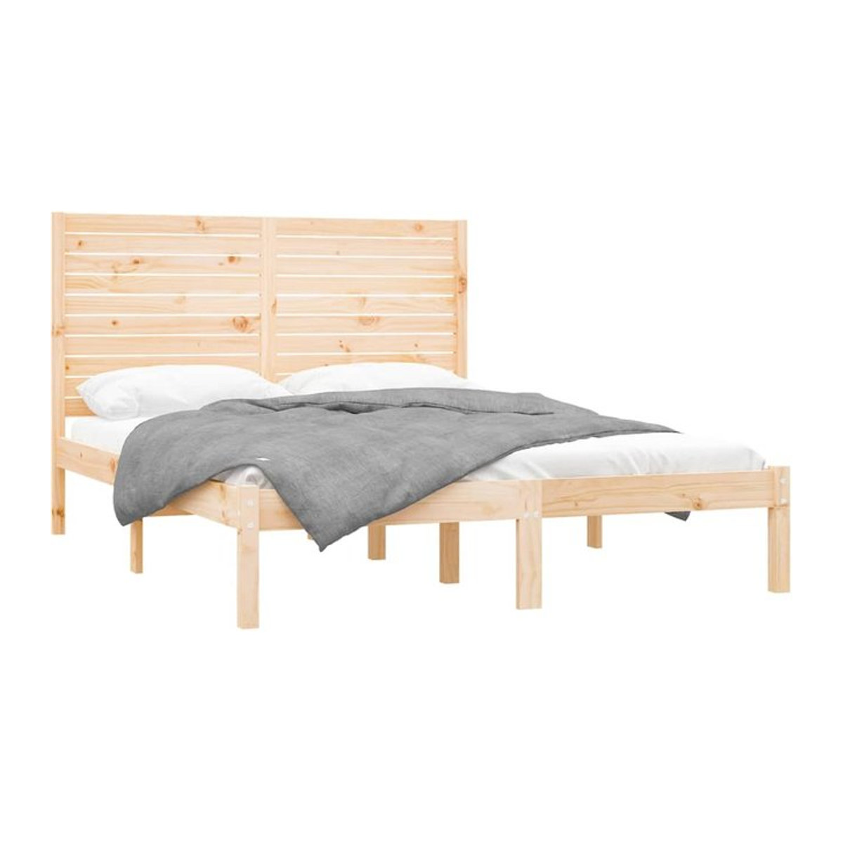 Massivholzbett VIDAXL aus Kiefer in Braun, Skandinavischer Stil, B: 120 cm, L: 200 cm - Bild 1