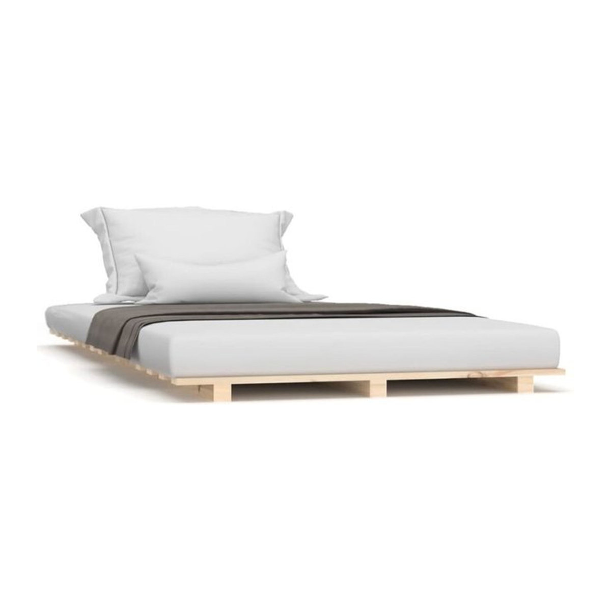 Massivholzbett Vidaxl aus Kiefer in Natur/Beige, B/T: 90 x 190 cm - Bild 1