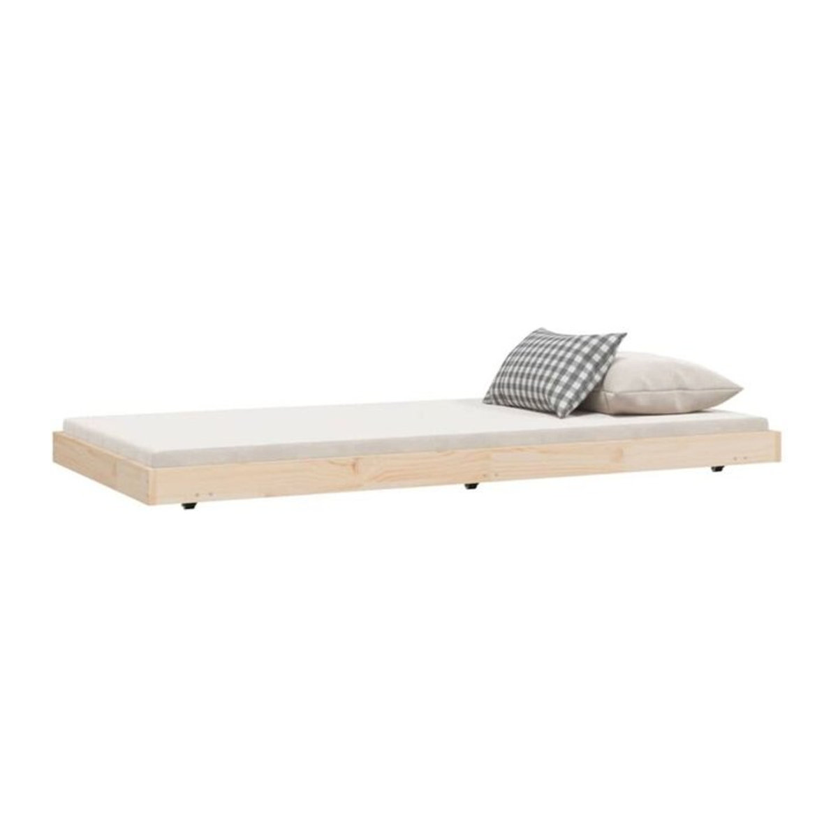 Massivholzbett vidaxl aus Kiefernholz in Braun, B/L: 75 x 190 cm - Bild 1
