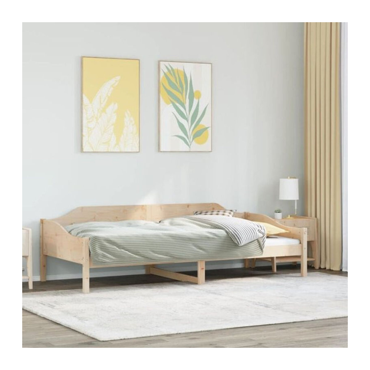Massivholzbett Vidaxl aus Kiefernholz in Braun, B/T/H: 90 x 200 cm, Modernes Design ohne Matratze - Bild 1