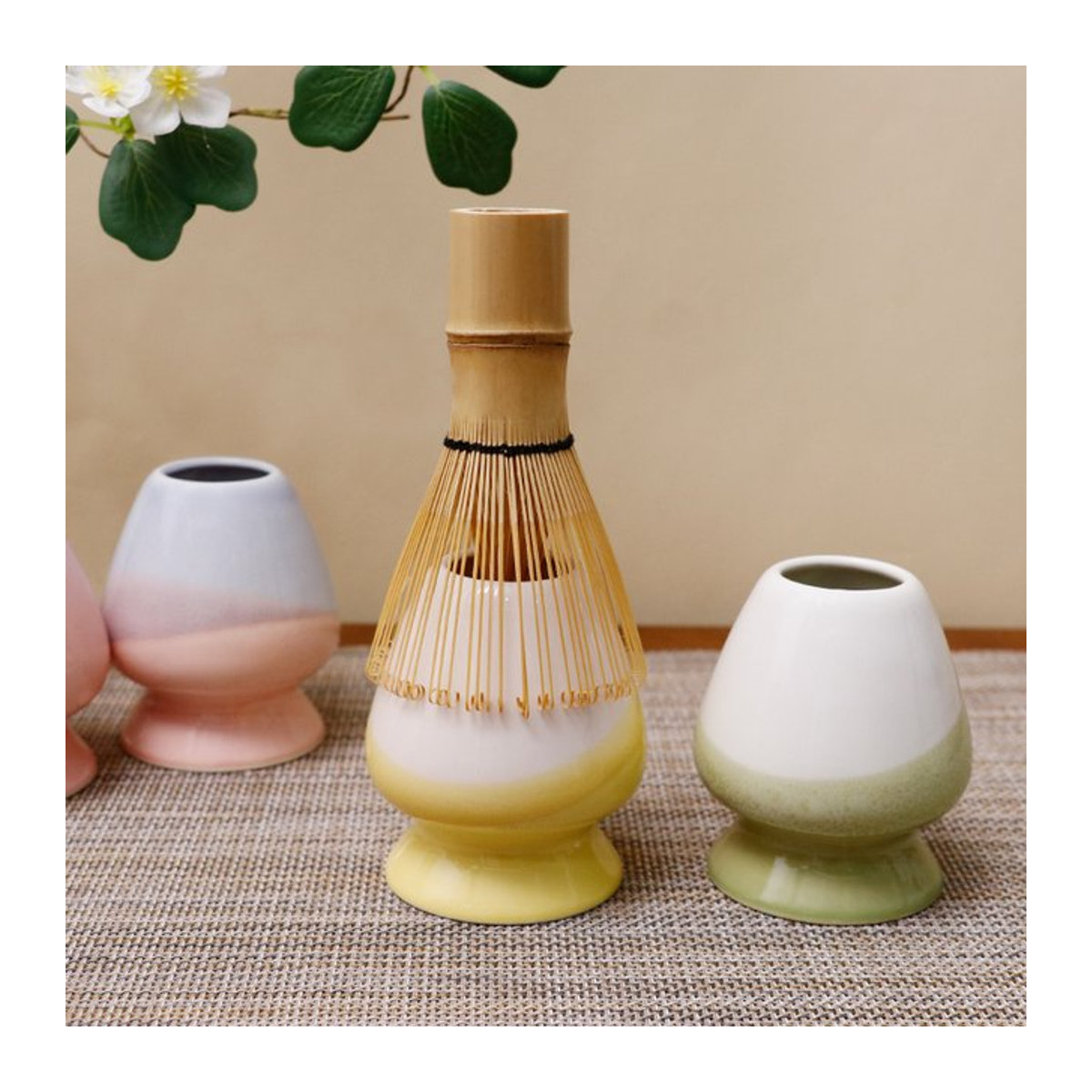 Matcha-Schneebesenhalter aus Keramik im japanischen Stil mit Glasurwechsel, mehrfarbig - Bild 1