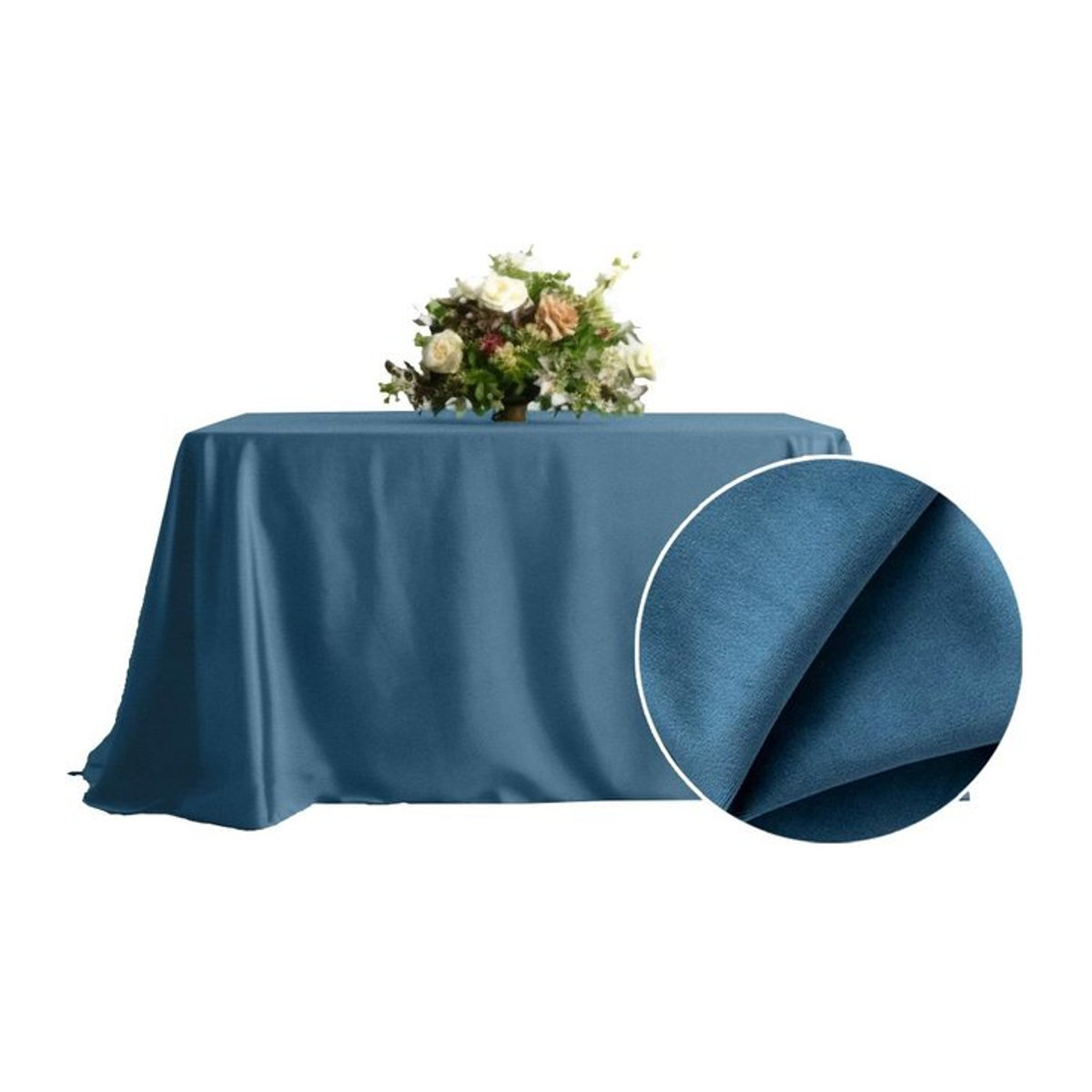 Matte Samt-Tischdecke Blau B/T: 230 x 230 cm - Bild 1