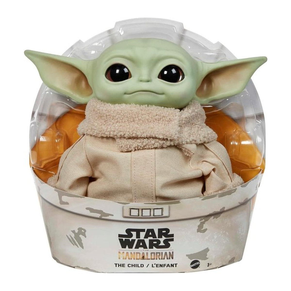 Mattel Disney Star Wars The Mandalorian Grogu Baby Yoda Figur in Grün, Höhe: 28 cm - Bild 1