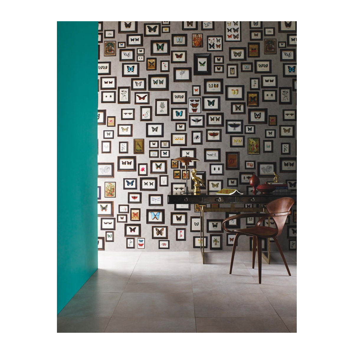 Matthew Williamson Mural Narissa Bilderrahmen Osborne & Little, mehrfarbig und braun, florales Textildesign, rechteckig - Bild 2
