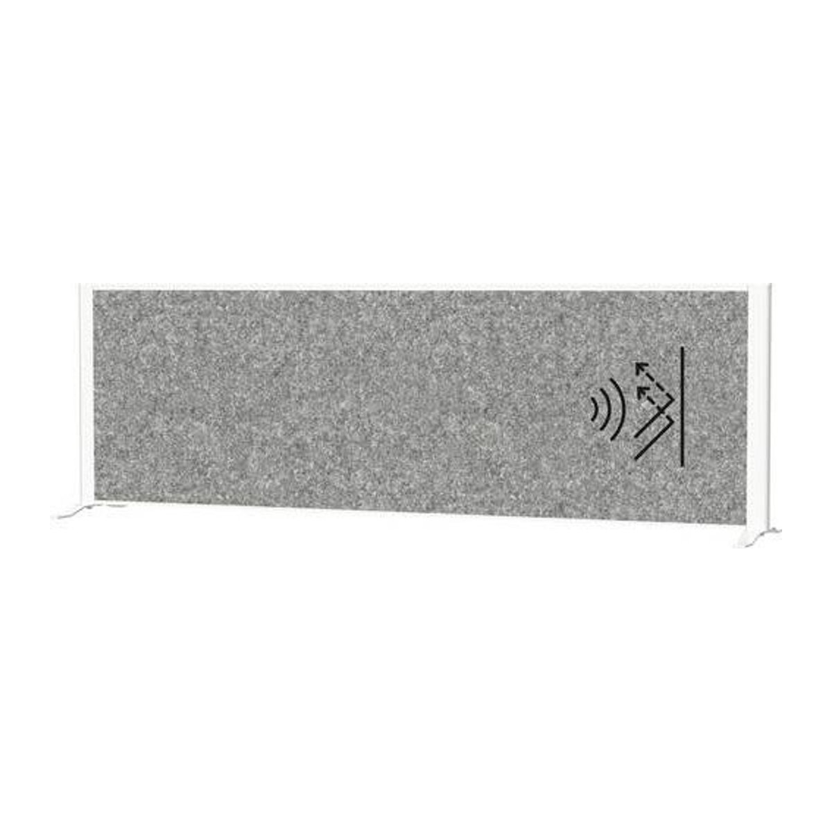 MAUL Akustik-Tischtrennwand MAULconnecto Raumgliederung mit Standfüßen, B: 160 cm, T: 4 cm, H: 50 cm, Akustikvlies und Metall in Dunkelgrau und Weiß - Bild 1