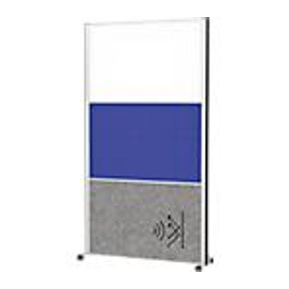 Maul connecto Stellwandsystem auf Rollen mit Whiteboard, Akustikvlies und Textiloberfläche, Farbe: Silber/Multicolor, H 180 x B 100 cm - Bild 3