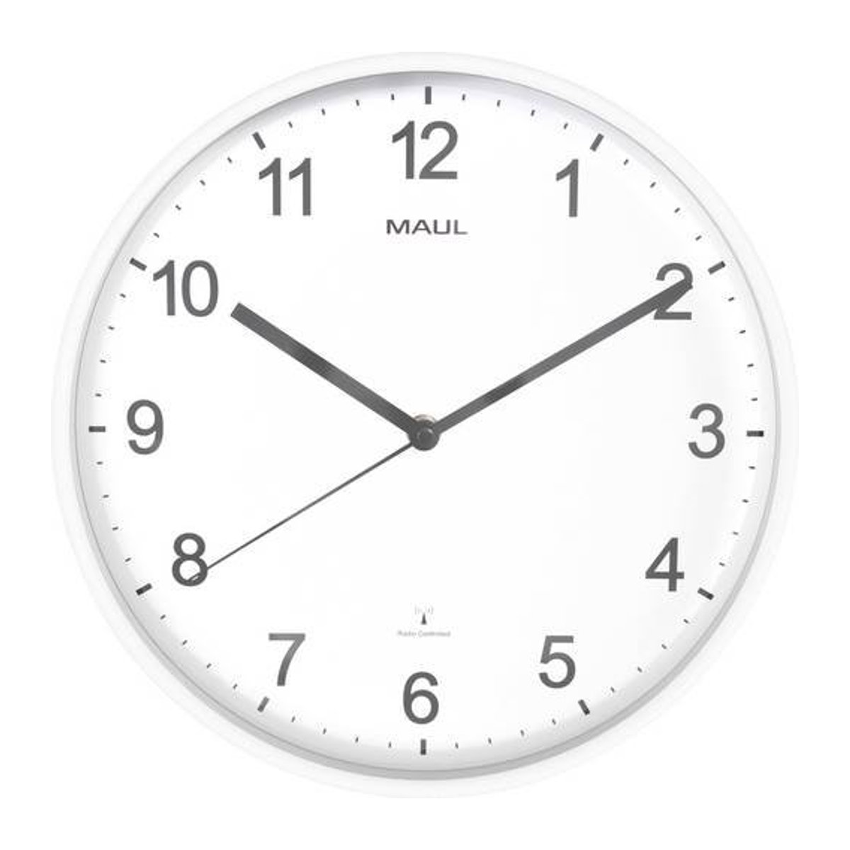 Maul MAULsprint Funk Wanduhr rund, weiß-schwarz, Durchmesser: 30.5 cm, geräuschlos, analog - Bild 1