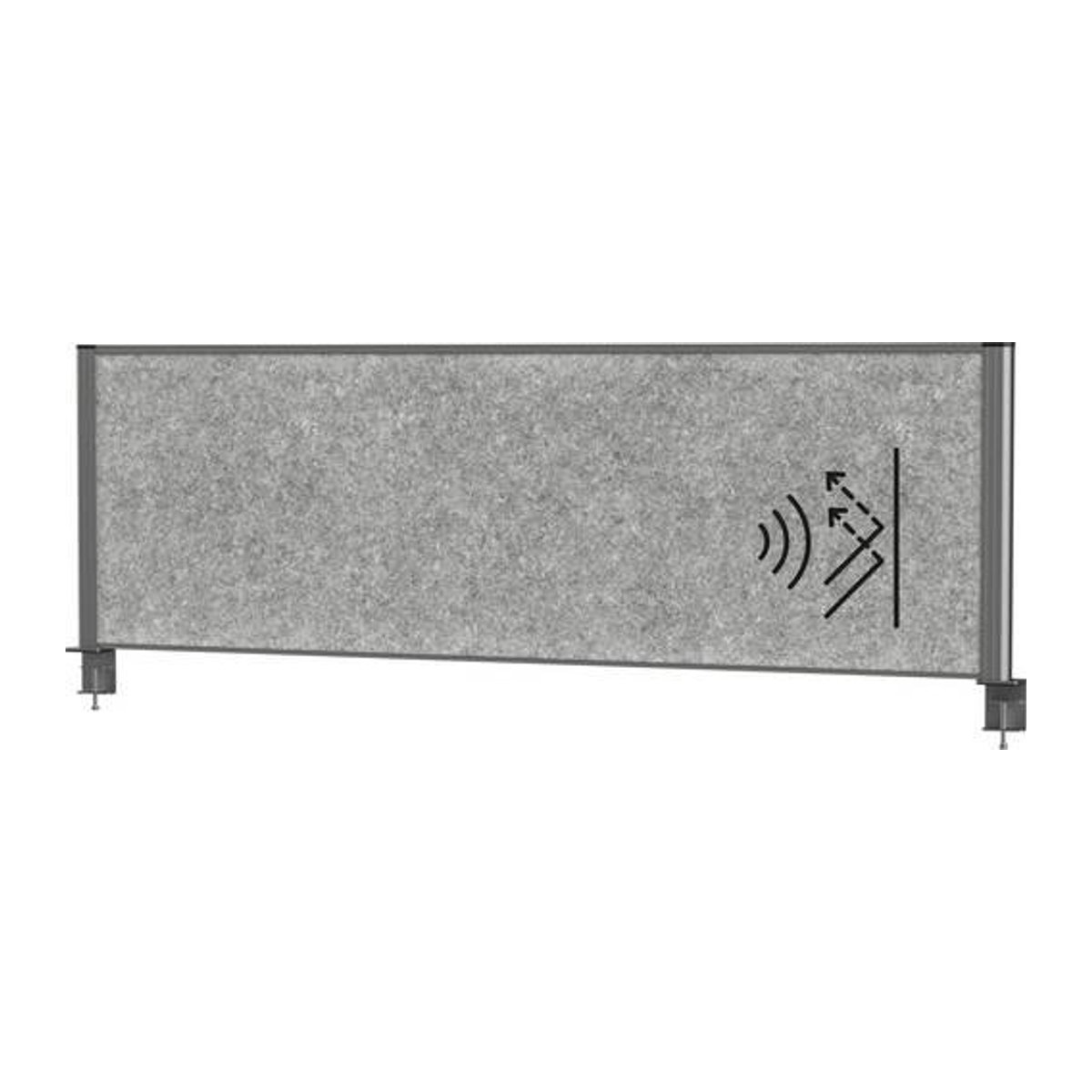 Maulconnecto Akustik-Tischtrennwand aus Akustikvlies mit Aluminiumprofil, Farbe: Dunkelgrau/Anthrazit, B: 160 cm, H: 50 cm - Bild 1