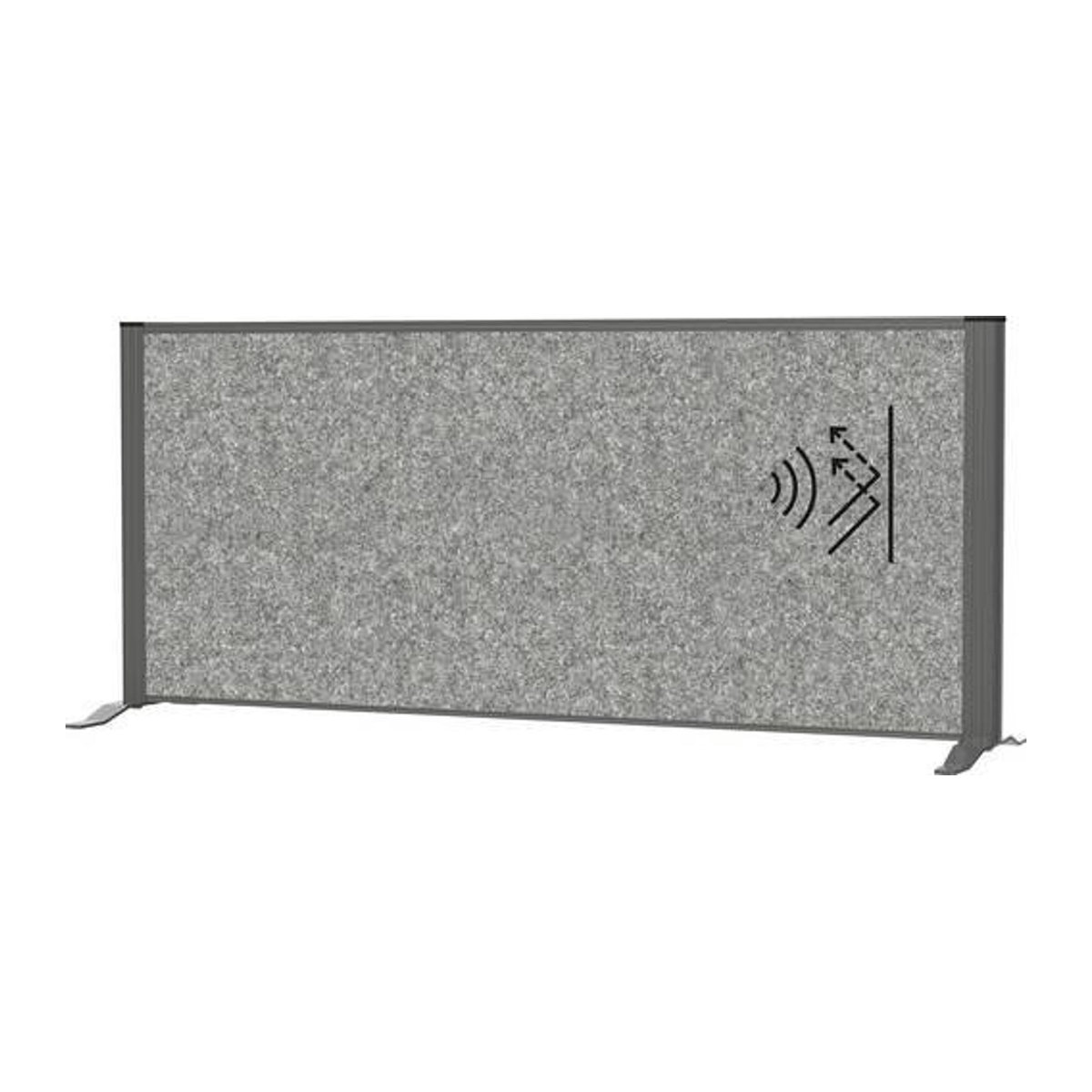 MAULconnecto Akustik-Tischtrennwand mit Standfüßen aus Textil und Metall, Farbe Grau, B: 120 cm, T: 4 cm, H: 50 cm - Bild 1