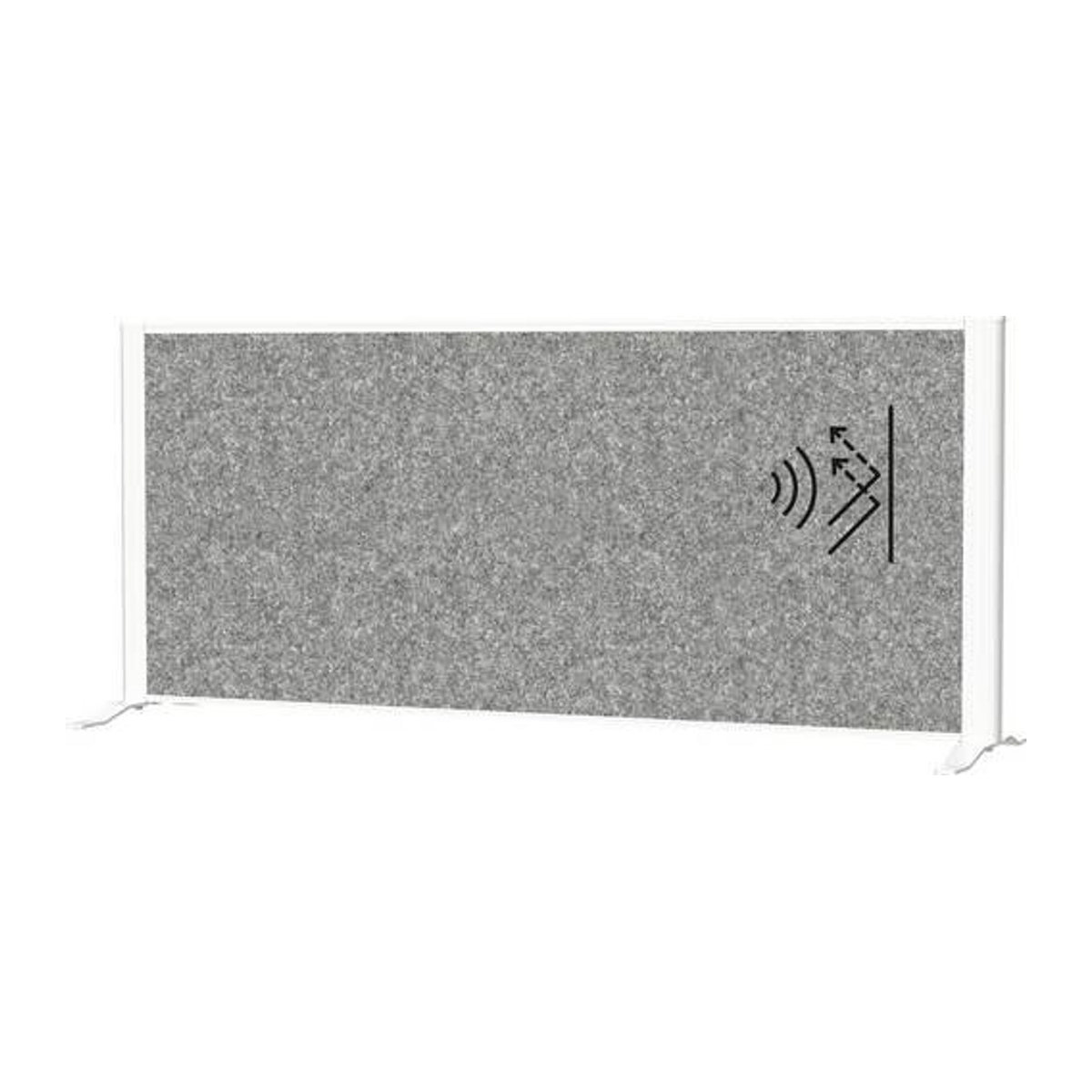 MAULconnecto Akustik-Tischtrennwand mit Standfüßen, B: 120 cm, T: 4 cm, H: 50 cm, Akustikvlies und Metall in Dunkelgrau und Weiß - Bild 1