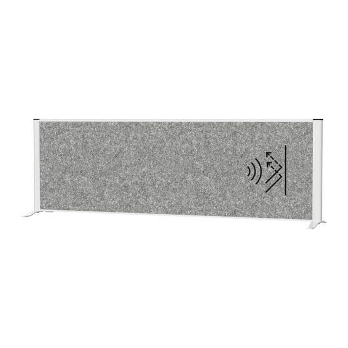 MAULconnecto Akustik-Tischtrennwand Sichtschutz mit Standfüßen, Farbe: Dunkelgrau und Silber, B: 160 cm, T: 4 cm, H: 50 cm - Bild 1
