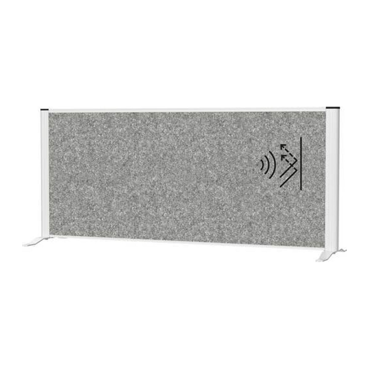 MAULconnecto Akustik-Tischtrennwand zur Raumgliederung mit Standfüßen, Farbe: Dunkelgrau/Silber, B: 120 cm, H: 52,75 cm - Bild 1