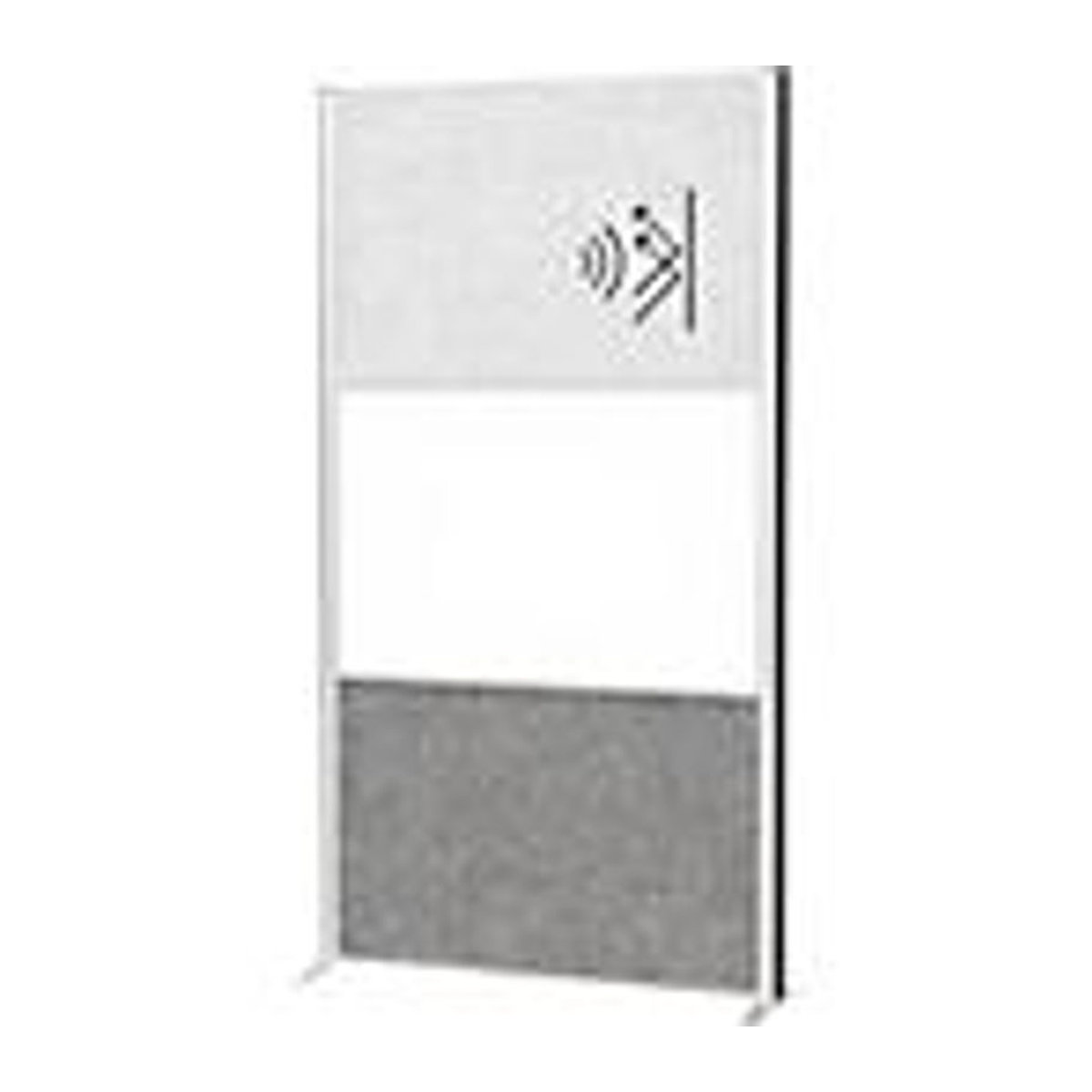MAULconnecto Stellwandsystem mit Akustikvlies und Whiteboard, Silber/Grau, H: 180 cm x B: 100 cm - Bild 2