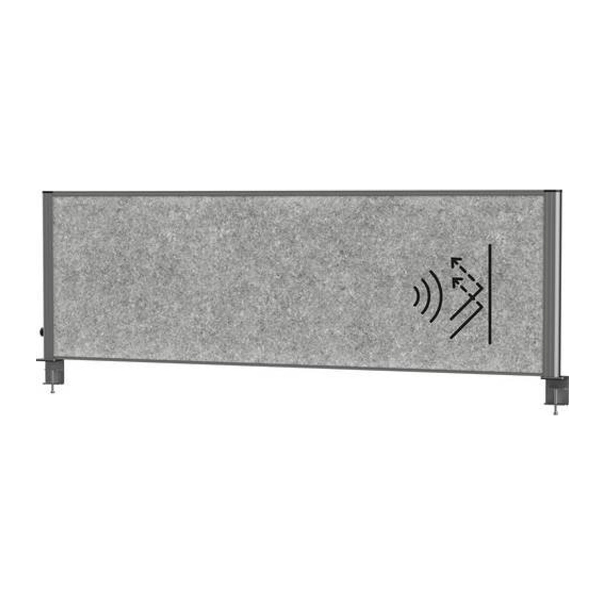 Maulconnecto Uplight Tisch-Trennwand mit LED-Beleuchtung in Grau, B: 160 cm, H: 50 cm, T: 50 cm - Bild 1