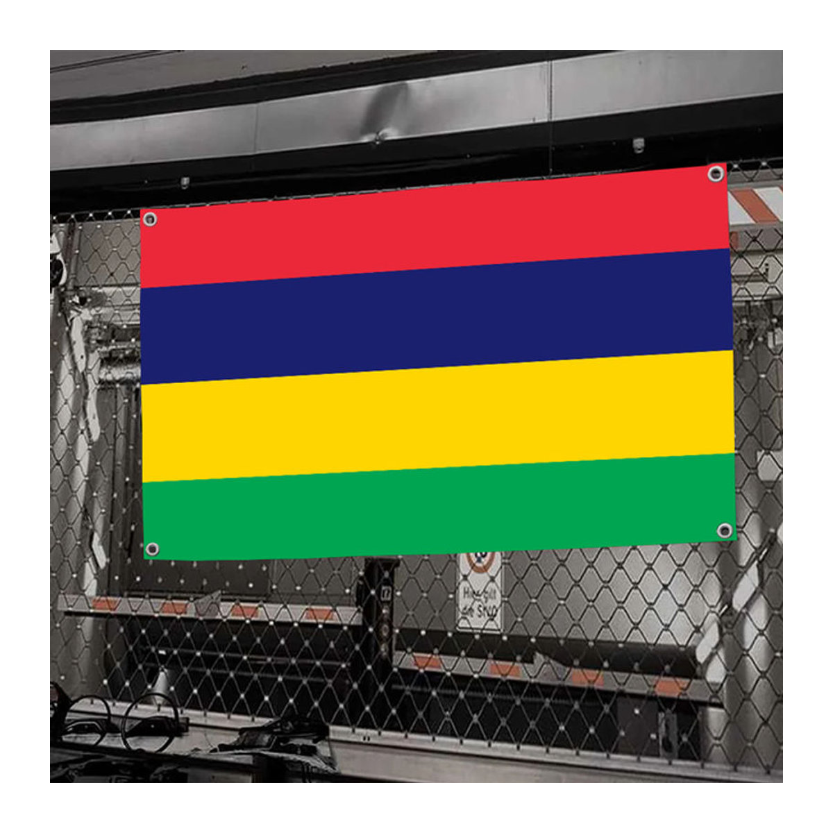Mauritius-Flagge aus Textil in Mehrfarbig, Rechteckige Flagge mit Schlaufe für Outdoor-Dekoration und Raumästhetik, B: 70 cm, H: 50 cm - Bild 1