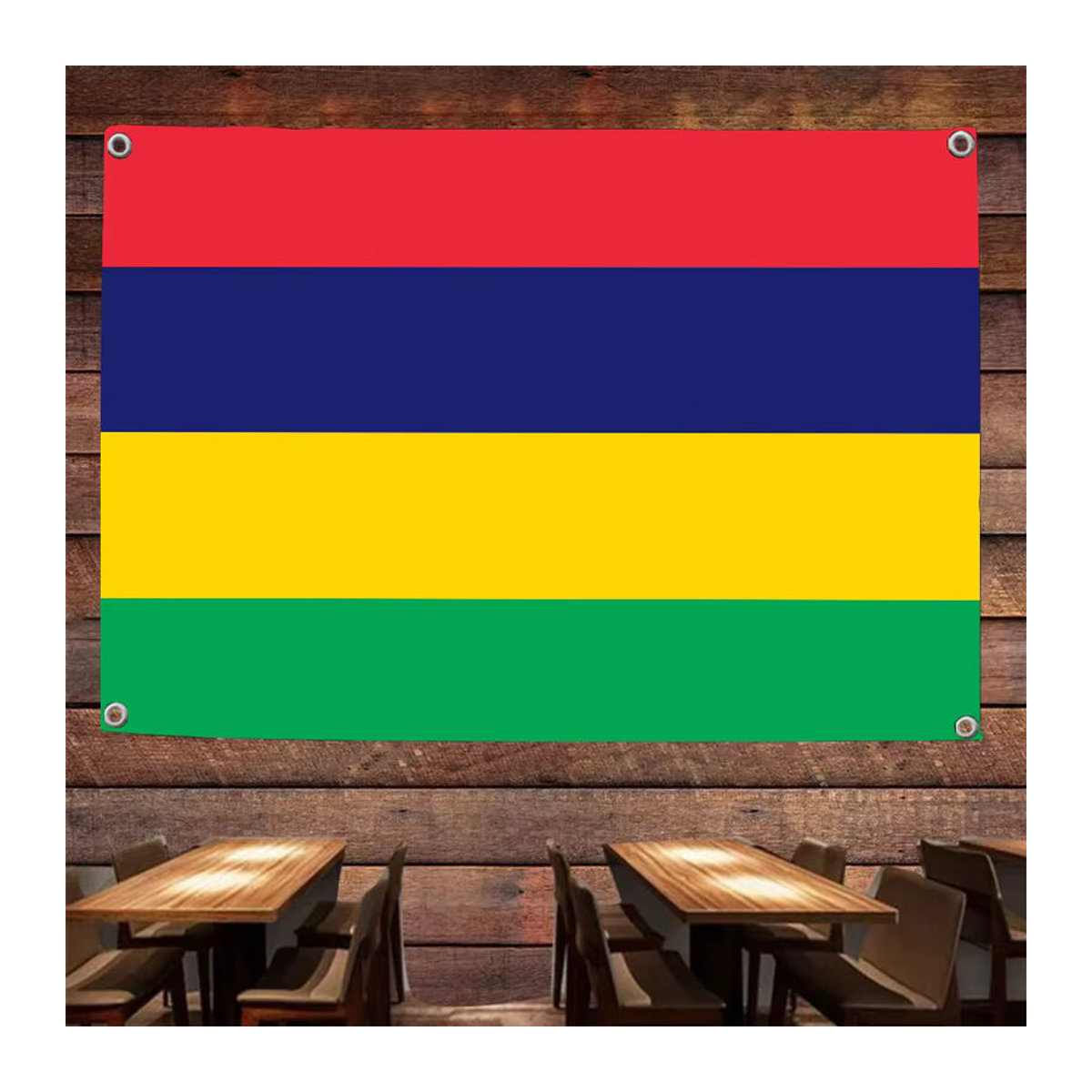 Mauritius-Flagge aus Textil in Mehrfarbig, Rechteckige Flagge mit Schlaufe für Outdoor-Dekoration und Raumästhetik, B: 70 cm, H: 50 cm - Bild 2