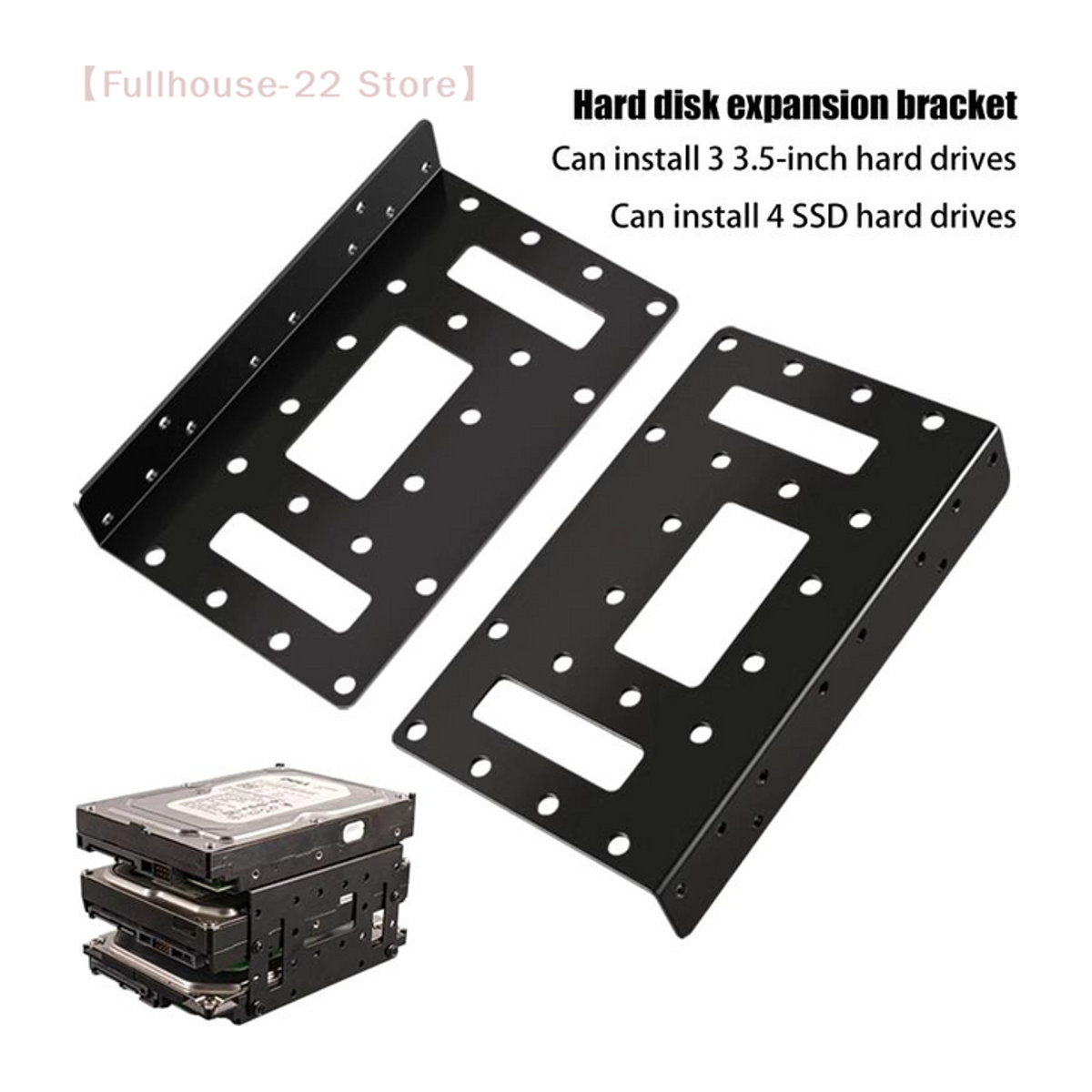 MAX-22 11UB Speicher-Montagehalterung Schwarz: Adapter Tray für 2,5 Zoll und 3,5 Zoll SSD und HDD Festplatten - Bild 1