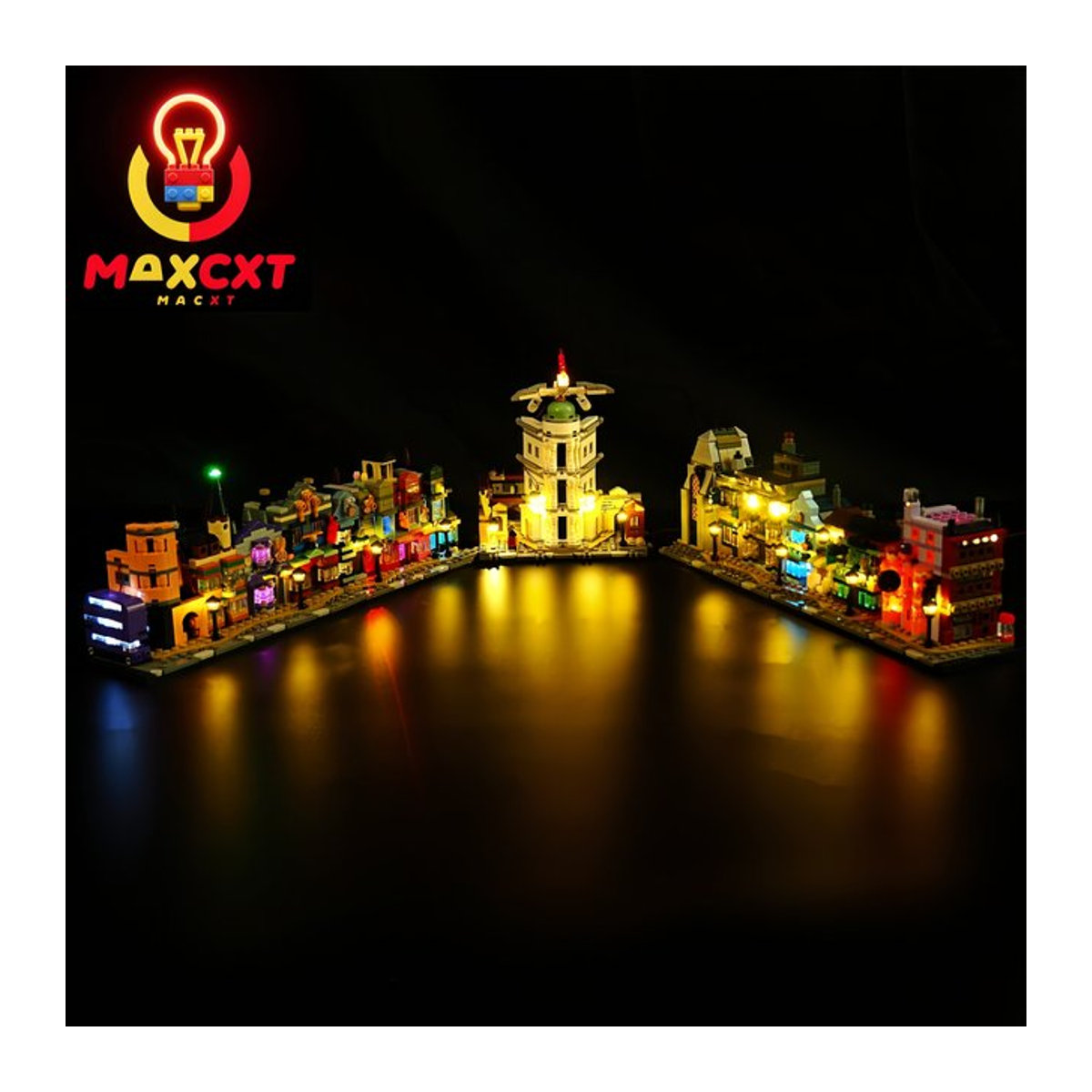 MAXCXT LED-Licht für LEGO 76444 Diagon Alley Zaubergeschäfte DIY dekorative Lampe, Bunt - Bild 1