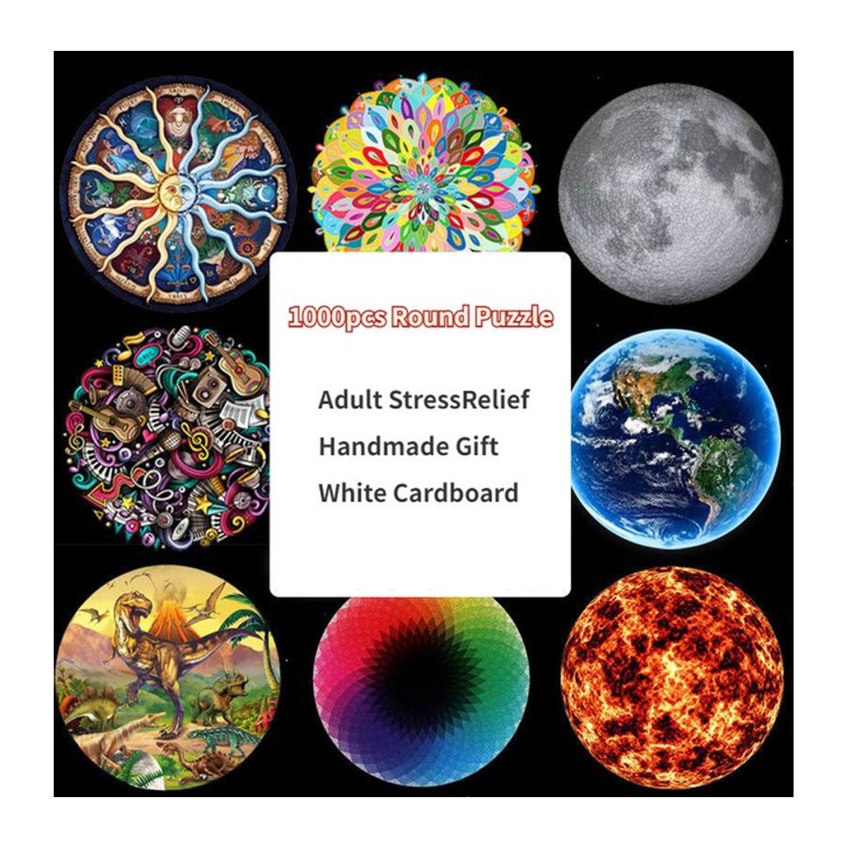 MaxRenard Rundes Puzzle Planet Serie für Erwachsene mit 1000 Teilen, Mehrfarbig, Durchmesser: 65 cm - Bild 1