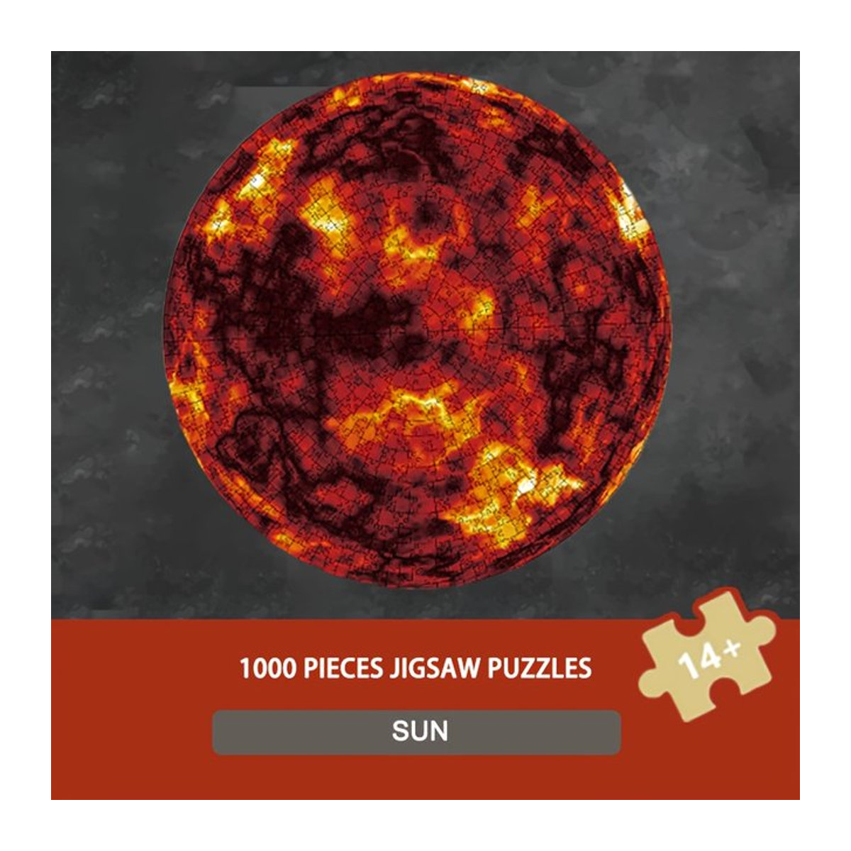 MaxRenard Sonnenpuzzle aus Papier mit 1000 Teilen, kreisförmiges Motiv Goldener Himmel, Durchmesser: 65 cm, Mehrfarbig - Bild 1